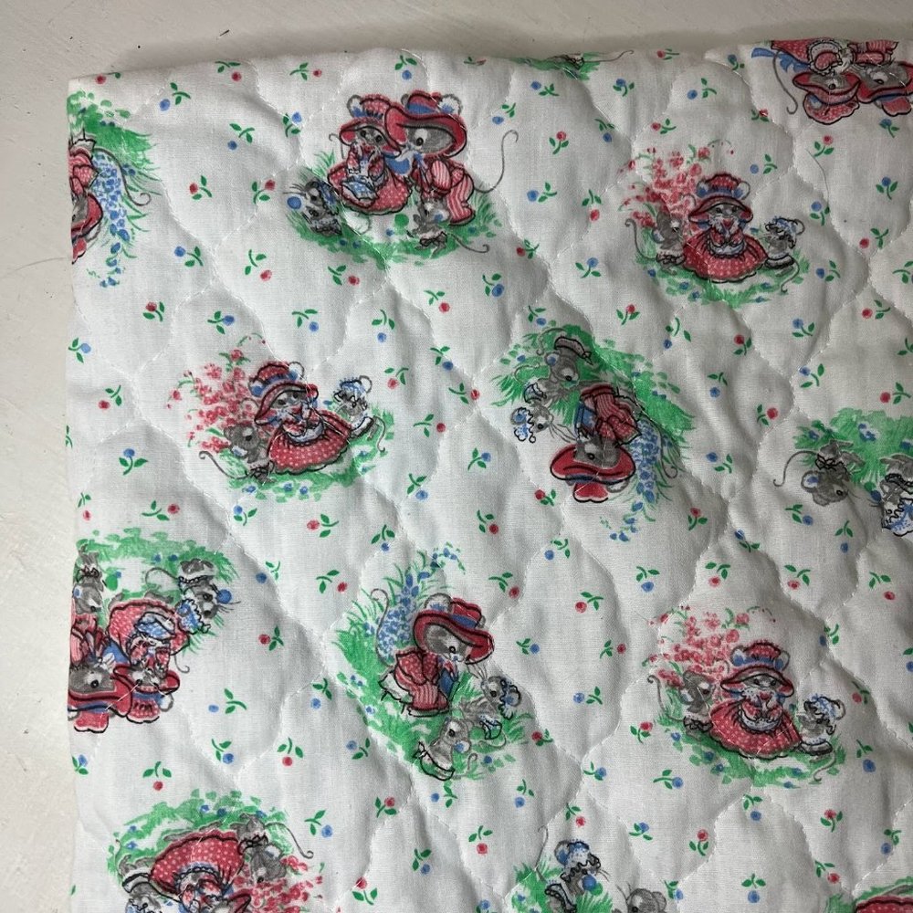 Vintage Prairie Farmhouse Cartoon Mouse Print Baby Blanket Wrap